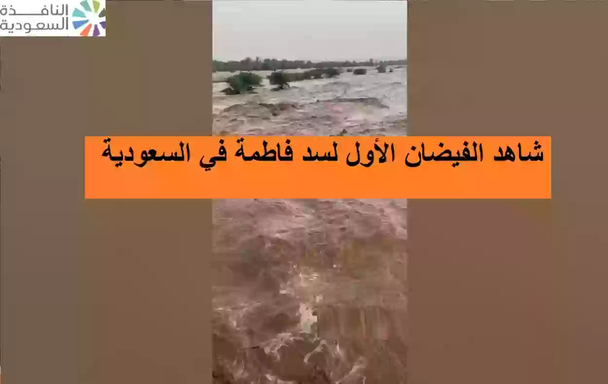 عاجل شاهد الفيضان الأول لسد فاطمة في السعودية يؤدي إلى غمر طريق الملك فهد بالدمام