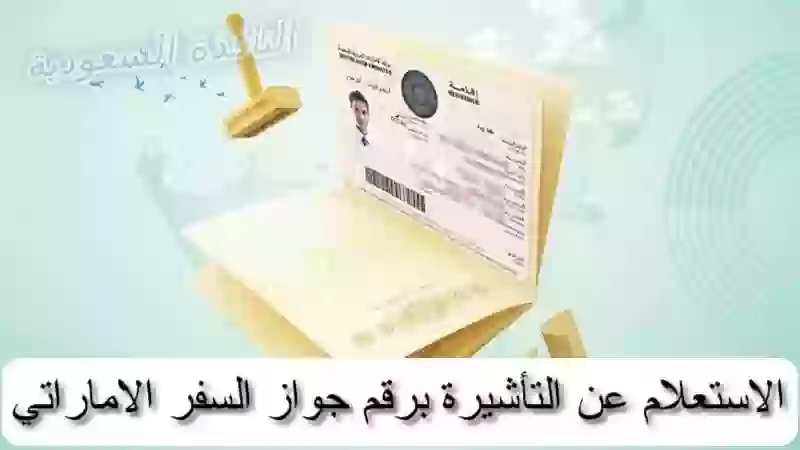 الاستعلام عن التأشيرة برقم جواز السفر الاماراتي